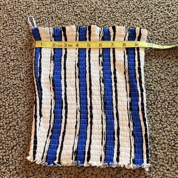 3 Smocked Tube Tops White, Black & Striped in EUC - Picture 9 of 10